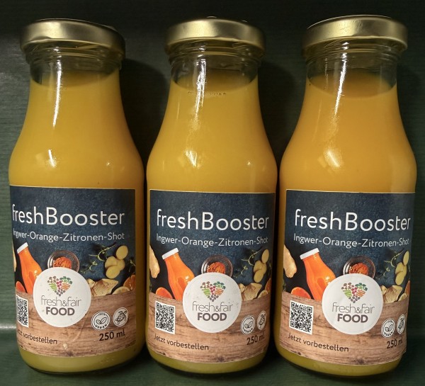 Ingwer-Shot-Orange 250ml -Fresh-Booster